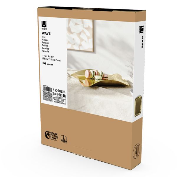 Поднос для сервировки wave, латунь Umbra