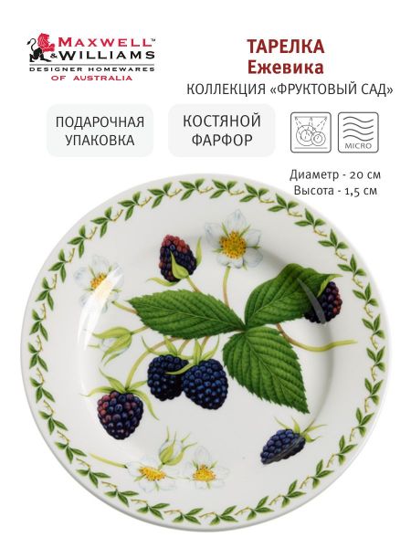 Тарелка 20 см Ежевика в подарочной упаковке Maxwell & Williams