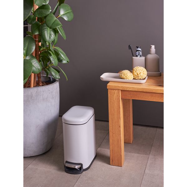 Ведро мусорное с педалью, светло-серое, 5 л Smart Solutions