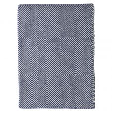 Плед из шерсти мериноса темно-синего цвета из коллекции essential, 130х180 см Tkano