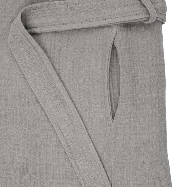 Халат из многослойного муслина серого цвета из коллекции essential, размер s Tkano