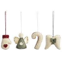 Набор елочных украшений из фетра felts mood из коллекции new year essential Tkano