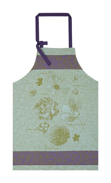 Фартук 90х96 см, 100%хлопок, зеленый, FLEURS A CROQUER Le Jacquard Francais