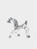 Статуэтка 10х7 см, стекло, серебристая, Лошадка, Horse Anna Lafarg