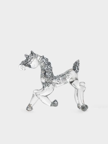 Статуэтка 10х7 см, стекло, серебристая, Лошадка, Horse Anna Lafarg
