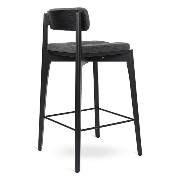 Стул полубарный aska, рогожка, черный/мокрый асфальт Latitude