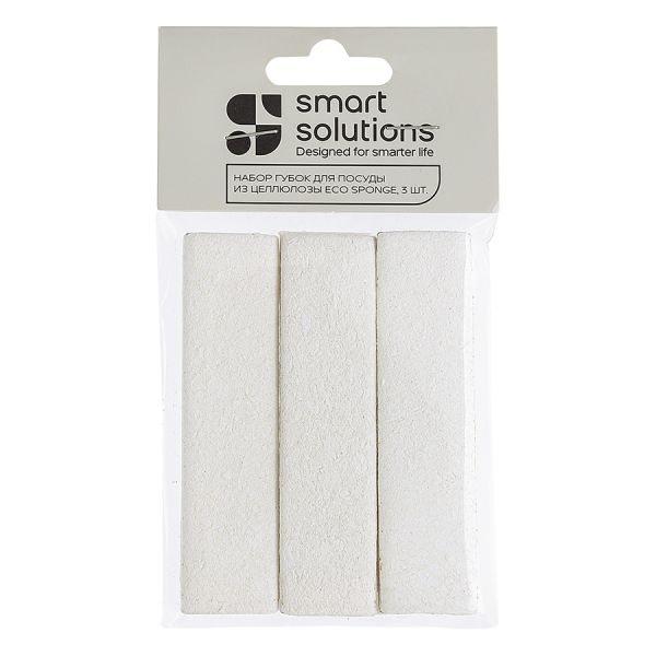 Набор губок для посуды из целлюлозы eco sponge, 3 шт. Smart Solutions