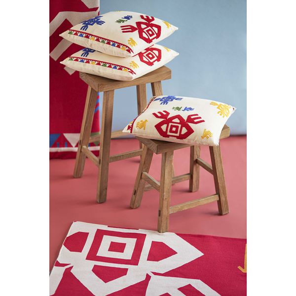 Плед из хлопка по мотивам чувашских орнаментов из коллекции cultural heritage, 130х180 см Tkano