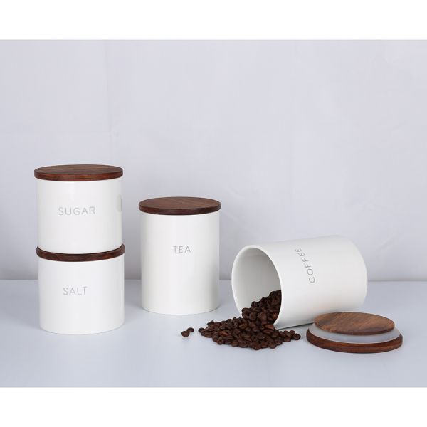 Контейнер для хранения чая 1,2 л с деревянной крышкой