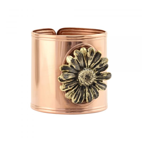 Кольцо для салфеток «Ромашка» медное с чернением КМ689КЦ01