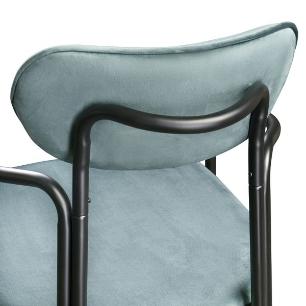 Стул ror, round, велюр, черный/зеленый