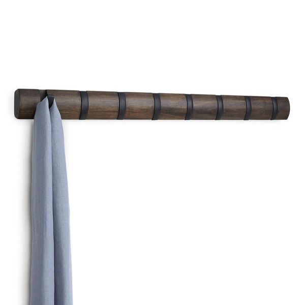 Вешалка Flip настенная горизонтальная 8 крючков орех