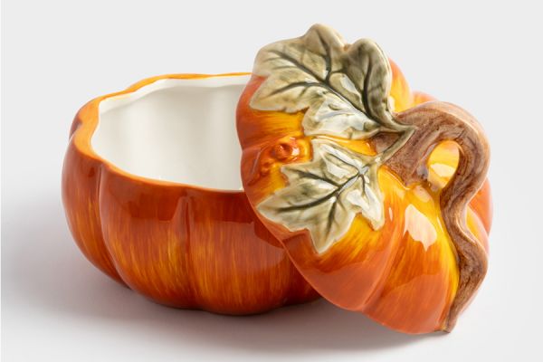 Емкость для хранения 13х12 см, 520 мл, керамика, оранжево-зеленая, Тыква, Bright pumpkin ANNA LAFARG