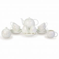 Чайный сервиз АККУ Магнолия из костяного фарфора на 6 персон 15 предметов