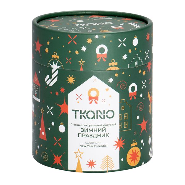 Стакан с декоративной фигуркой Зимний праздник из коллекции new year essential, 300 мл Tkano
