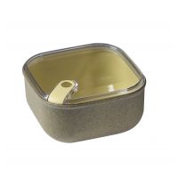 Контейнер квадратный 420 мл оливковый Omada, растительные волокна ромашки OMADA