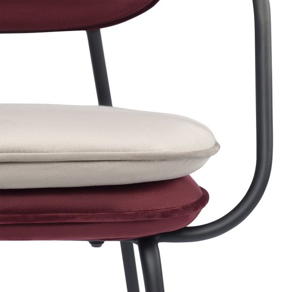 Стул с подлокотниками pea, велюр, бордовый/бежевый Bergenson Bjorn
