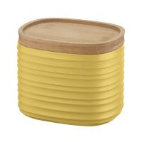 Емкость для хранения с бамбуковой крышкой tierra 500 мл желтая 
