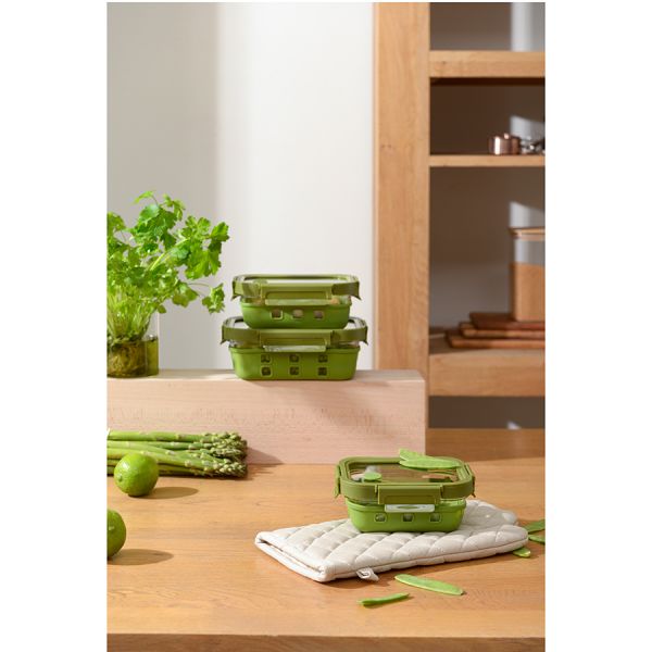 Контейнер для запекания, хранения и переноски продуктов в чехле, 1050 мл, зеленый Smart Solutions