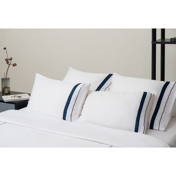 Простыня на резинке из сатина белого цвета из коллекции essential 160х200х30 см