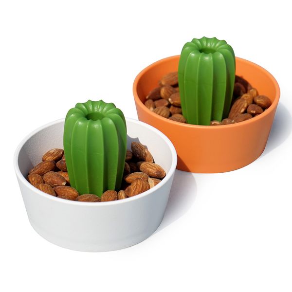 Миска для снеков Cacnuts 7,5x10,4 см оранжевая с зеленым