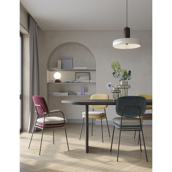 Стул с подлокотниками pea, велюр, бордовый/бежевый Bergenson Bjorn