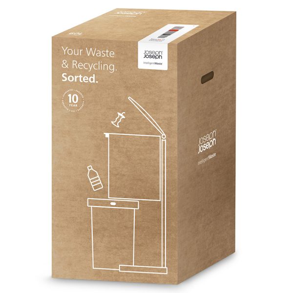 Контейнер для мусора с двумя баками Totem Pop 60 л белый Joseph Joseph