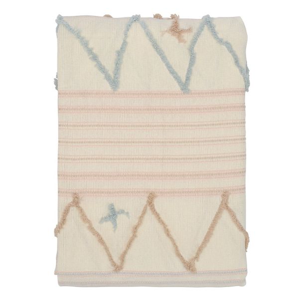 Покрывало из хлопка с бахромой голубого цвета из коллекции ethnic 230х250 см