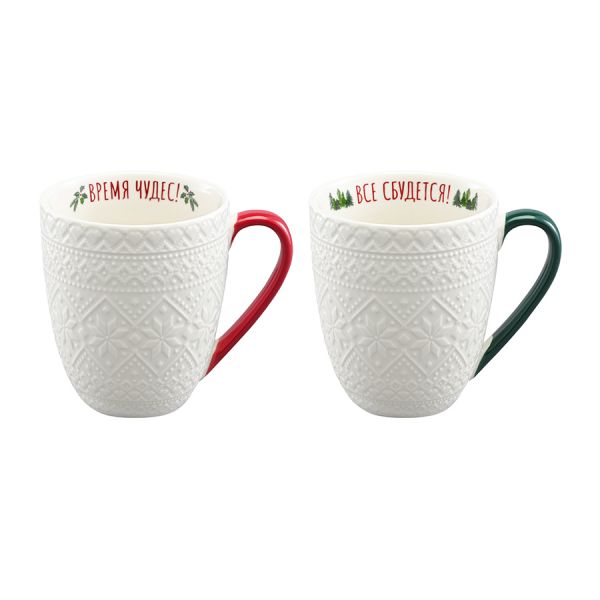 Набор из двух кружек winter embroidery из коллекции new year essential, 410 мл Tkano