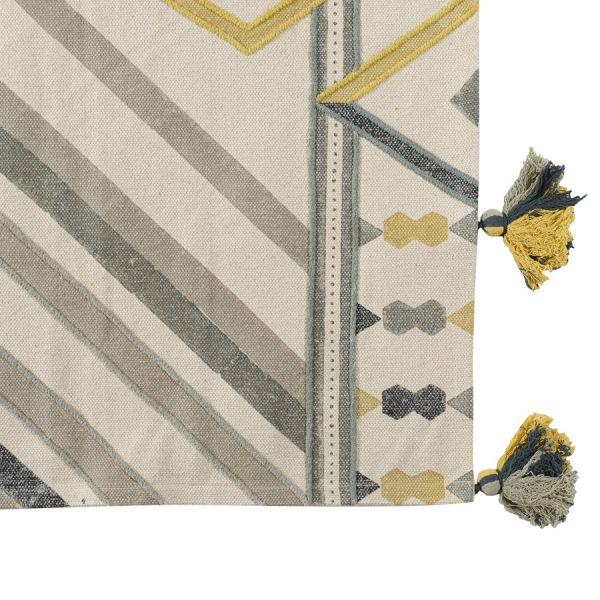 Ковер из хлопка с контрастным узором и кисточками из коллекции ethnic 120х180 см