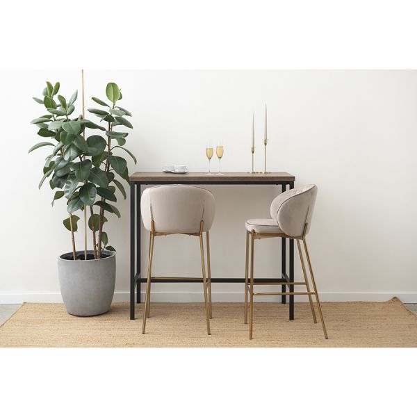 Стул барный coral, велюр, серо-бежевый Bergenson Bjorn