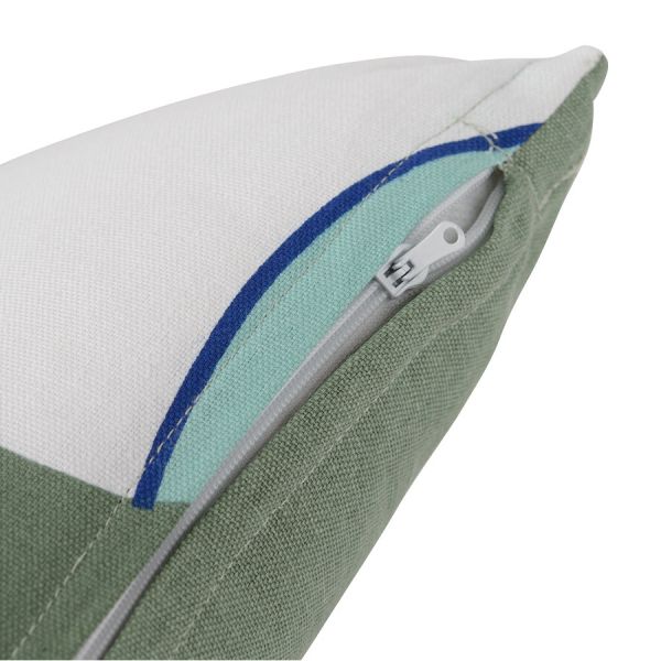 Подушка декоративная из хлопка мятного цвета с авторским принтом из коллекции freak fruit