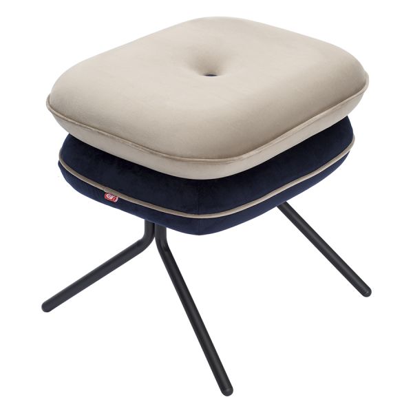 Пуф pea, велюр, бежевый/темно-синий Bergenson Bjorn