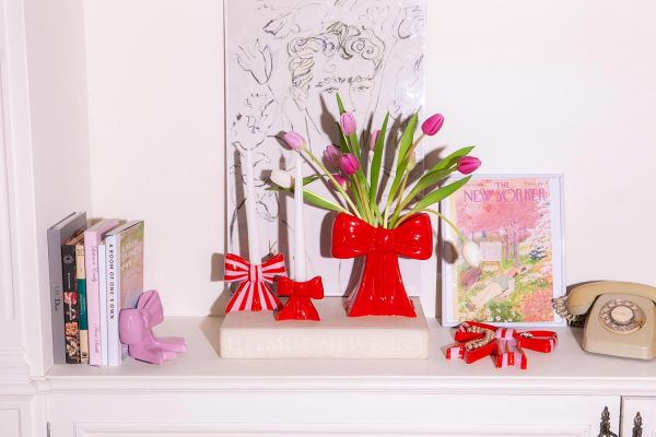 Подсвечник bow, 11х12х5 см, красно-белый Doiy