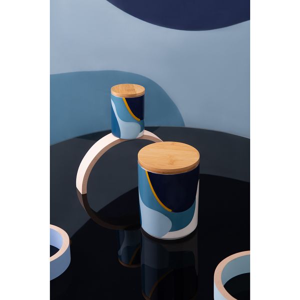 Банка для хранения синего цвета с авторским принтом из коллекции freak fruit 275мл