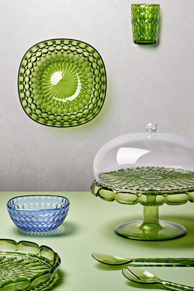 Блюдо сервировочное с крышкой vanity 30 см, зеленое Guzzini