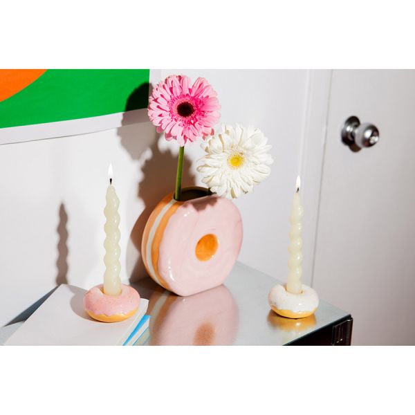 Подсвечник fast food, donut, D7 см, розовый Doiy