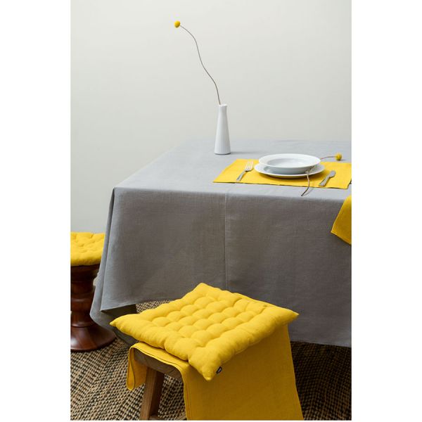 Скатерть из стираного льна серого цвета из коллекции essential 150х250 см
