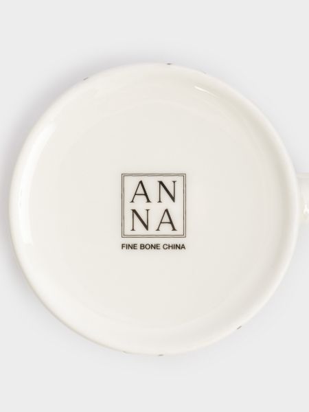 Кружка 380 мл, фарфор, белая, с золотистым кантом, Колокольчики, Giardino