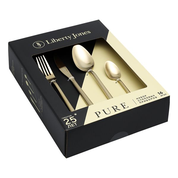 Набор столовых приборов pure, золотистые матовые, 16 предметов Liberty Jones