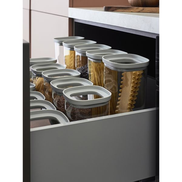 Банка для хранения стеклянная с крышкой 1.5 л, светло-серая Smart Solutions