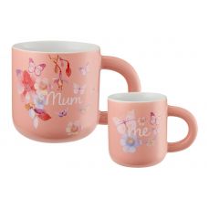 Кружка 380 мл/120 мл, фарфор, светло-оранжевая, Цветы, Camilla, 2 шт Maxwell & Williams