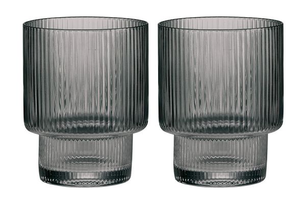 Набор стаканов для воды Modern Classic, серый, 0,32 л, 2 шт Pozzi Milano 1876