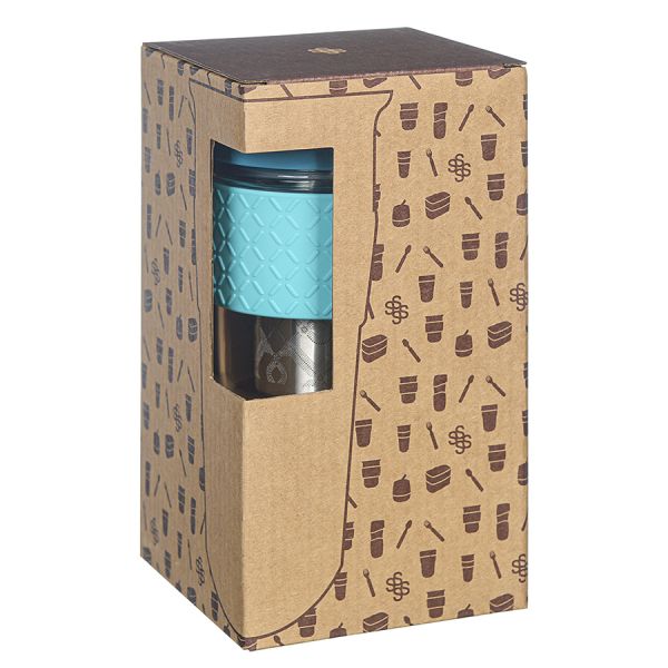 Кружка с ситечком jaunt, 540 мл, голубая