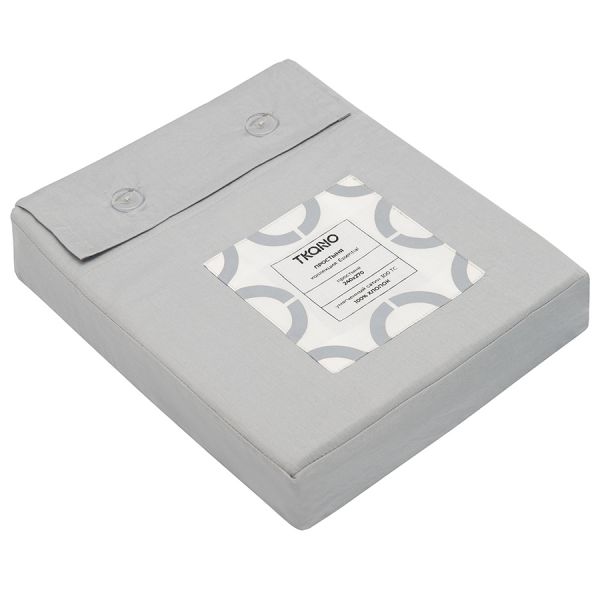 Простыня из умягченного сатина серого цвета из коллекции essential 240х270 см