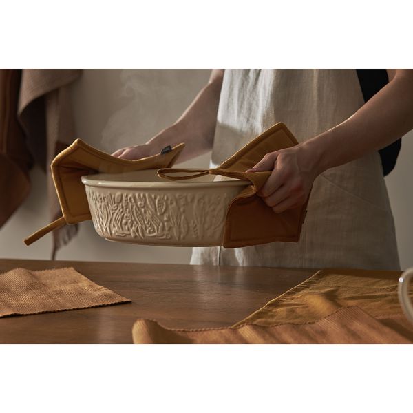 Прихватка из хлопка цвета карри из коллекции essential, 22х22 см Tkano