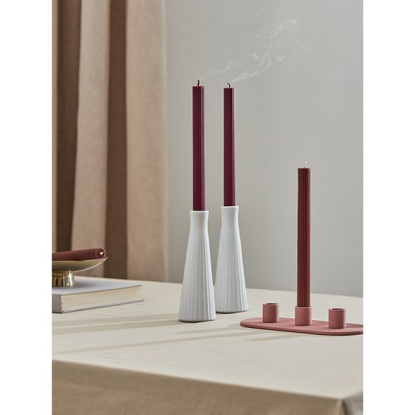 Набор из двух свечей бордового цвета из коллекции edge, 24.5 см Tkano