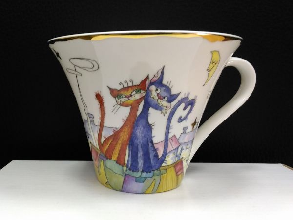 8617 АД Чайная пара 250 мл Котики (Ручная роспись)