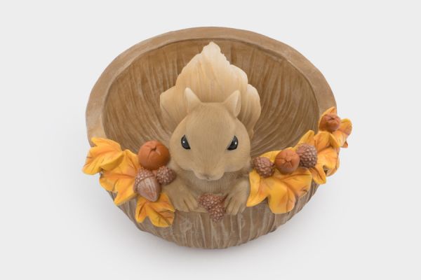 Конфетница 17х14 см, полирезин, коричневая, Белка, Autumn forest ANNA LAFARG
