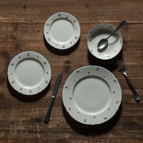 Тарелка обеденная 27.3 см, фарфор цвета слоновой кости, синий, Marieluise, 001.291128(4003106027991), SELTMANN